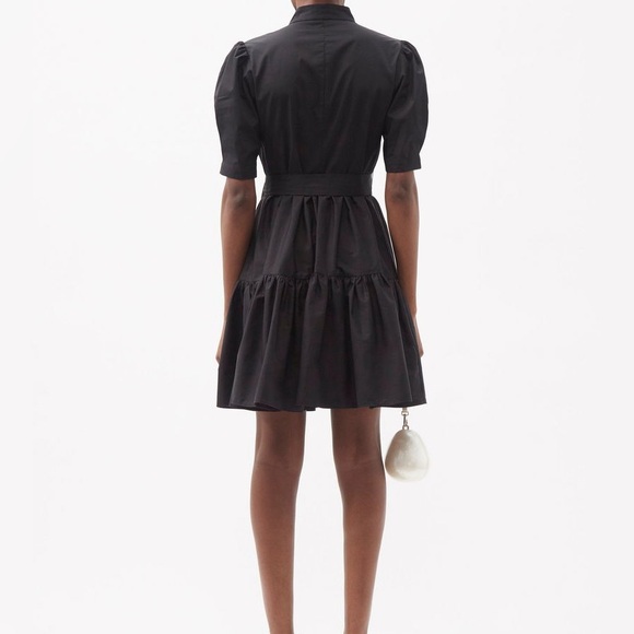 BATSHEVA DRESS - Pearl-Button Black Cotton Dress - Picture 5 of 14